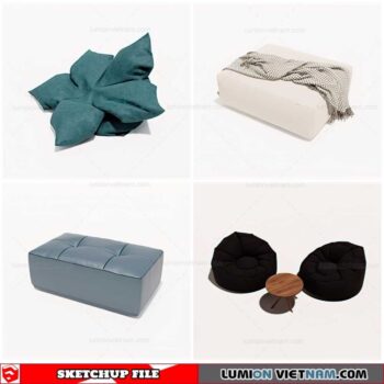 Soft Pouf Chair - Sketchup Models By Cuong Covua