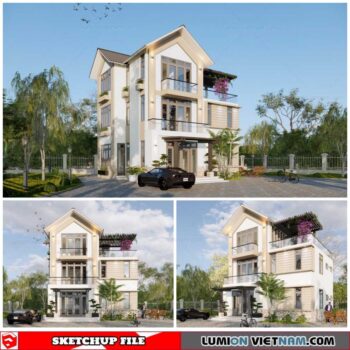 Villa - Sketchup Exterior Scene By Tran Tan