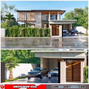 House - Sketchup Exterior Scene By Pham Tuan Hai