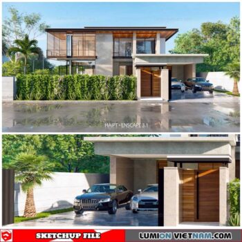 House - Sketchup Exterior Scene By Pham Tuan Hai