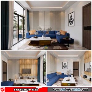 Living room - Sketchup Interior Scene By Duong Duong