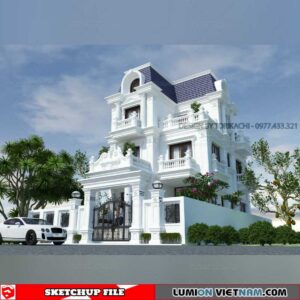 Villa - Sketchup Exterior Scene By Tori Kachi