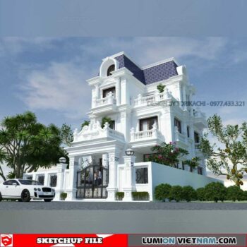 Villa - Sketchup Exterior Scene By Tori Kachi