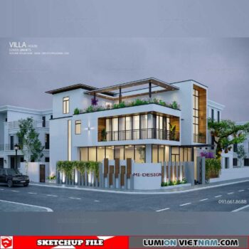 Villa - Sketchup Exterior Scene By Linh Pham