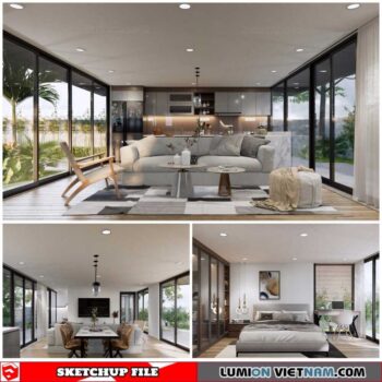 Living room - Sketchup Interior Scene By Pham Thanh Cong