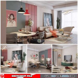 Living room - Sketchup Interior Scene By Cao Hoang Nhat Long