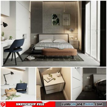Bedroom - Sketchup Interior Scene By Quoc Vi Phan