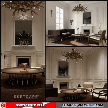 Living room - Sketchup Interior Scene By Nguyen Tuan Anh