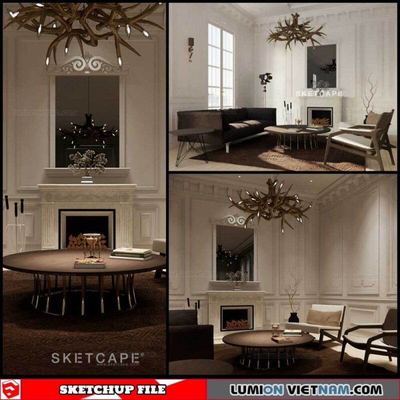 Living room - Sketchup Interior Scene By Nguyen Tuan Anh