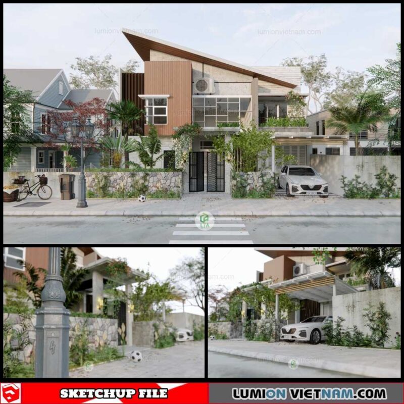 Villa - Sketchup Exterior Scene By Cao Hoang Nhat Long