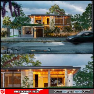 Villa - Sketchup Exterior Scene By Dathouzz