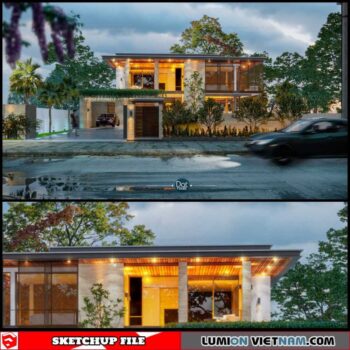 Villa - Sketchup Exterior Scene By Dathouzz