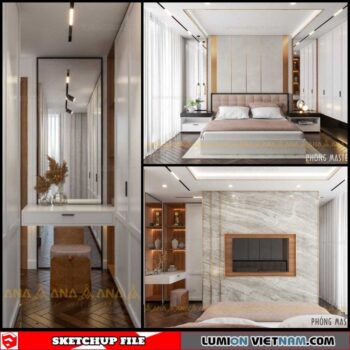 Bedroom - Sketchup Interior Scene By Hung Le