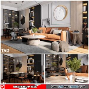 Living room - Sketchup Interior Scene By Thoai Tran