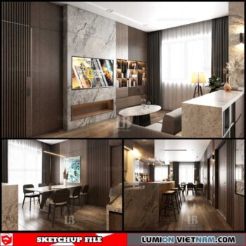 Living room - Sketchup Interior Scene By Gia Khanh