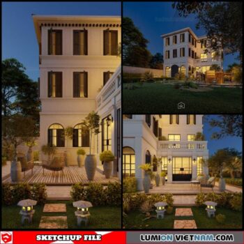 Villa - Sketchup Exterior Scene By Phan Khoi