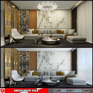 Living room - Sketchup Interior Scene By Bao Lan Nguyen