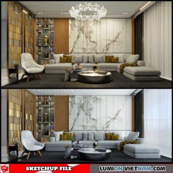 Living room - Sketchup Interior Scene By Bao Lan Nguyen