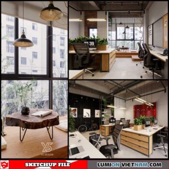 Office room - Sketchup Interior Scene By Huy Ung