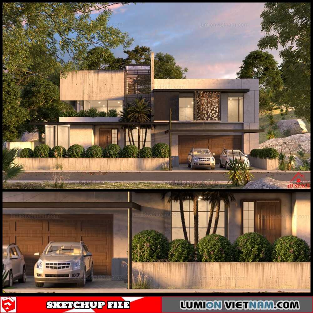 5183-Free-Sketchup-Exterior-House-Models-Download-By-Tran-Nam-Sketchup-Models