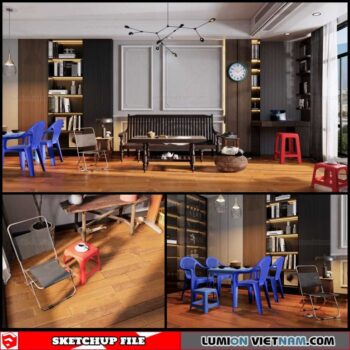 Living room - Sketchup Interior Scene By Thoai Tran