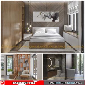 Bedroom - Sketchup Interior Scene By Hung Le