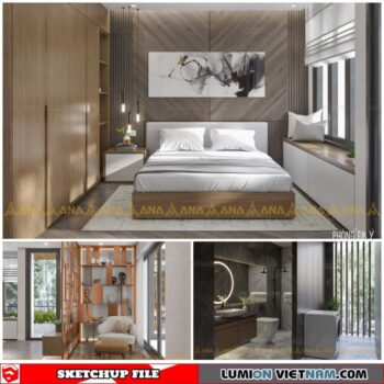 Bedroom - Sketchup Interior Scene By Hung Le