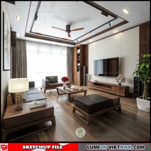 Living room - Sketchup Interior Scene By Cao Hoang Nhat Long