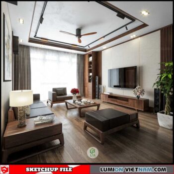 Living room - Sketchup Interior Scene By Cao Hoang Nhat Long