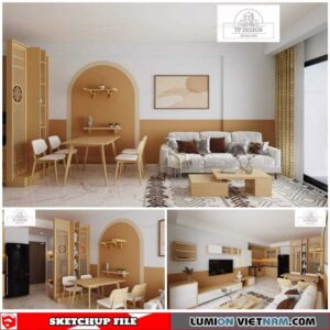 Living room - Sketchup Interior Scene By Pham Thang