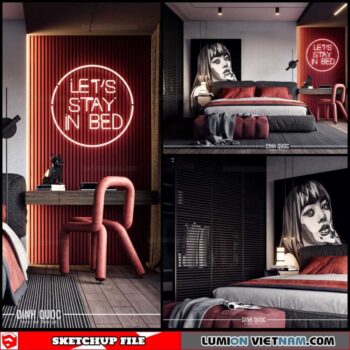 Bedroom - Sketchup Interior Scene By Nguyen Dinh Quoc