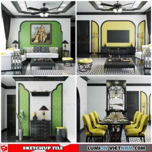 Living room - Sketchup Interior Scene By Duy Giang