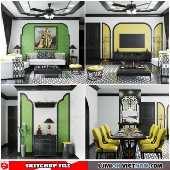 Living room - Sketchup Interior Scene By Duy Giang