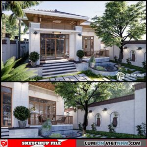 Villa - Sketchup Exterior Scene By Thien Lam