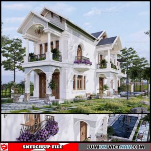 Villa - Sketchup Exterior Scene By Thien Lam