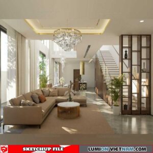 Living room - Sketchup Interior Scene By Phuc Tien