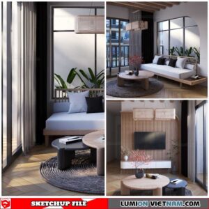 Living room - Sketchup Interior Scene By Duy Giang