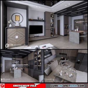 Living room - Sketchup Interior Scene By Cao Hoang Nhat Long