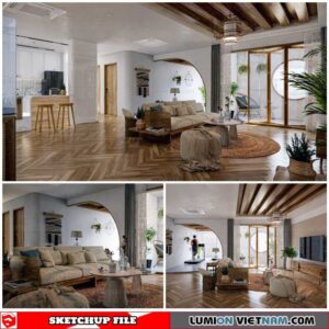 Living room - Sketchup Interior Scene By Pham Tuan Hai