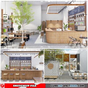 Coffee shop - Sketchup Exterior Scene By Hoang Hung