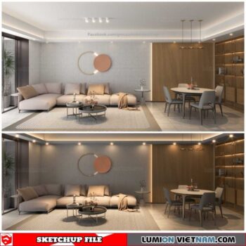 Living room - Sketchup Interior Scene By Tran Nam