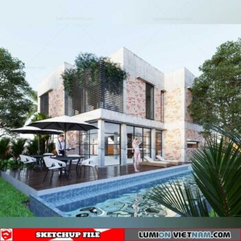 House - Sketchup Exterior Scene By Phan Vu Cong