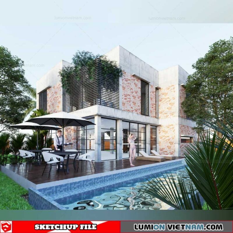 House - Sketchup Exterior Scene By Phan Vu Cong
