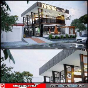 Coffee shop - Sketchup Exterior Scene By Tu Minh Sang