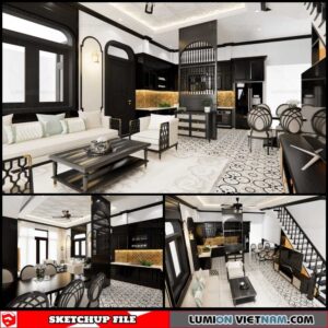 Living room - Sketchup Interior Scene By Dinh Thanh