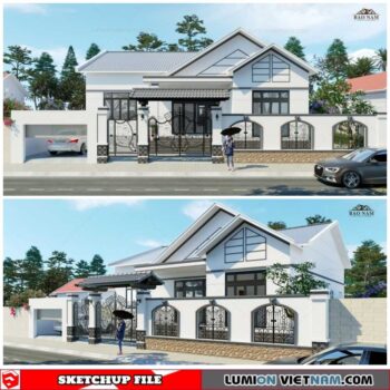 House - Sketchup Exterior Scene By Bao Lan Nguyen