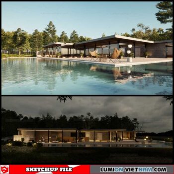 Villa - Sketchup Exterior Scene By Quang Vinh