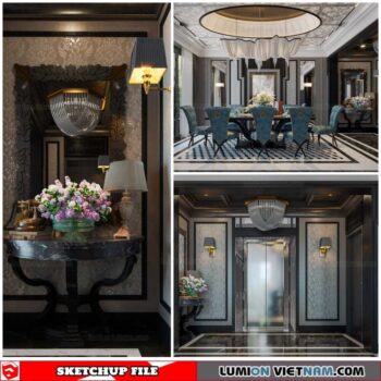 Dining room - Sketchup Interior Scene By Huu Khanh