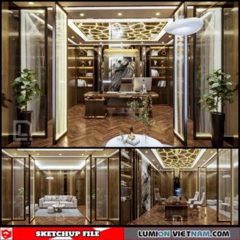 Office room - Sketchup Interior Scene By Dieu Linh