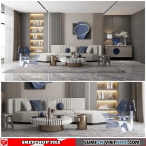 Living room - Sketchup Interior Scene By Dinh Thanh